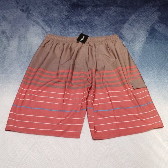 Men's unitop Swim Trunks Size 38 (See measurements) NWT-Tan/Coral/White/Blue. - Picture 2 of 8